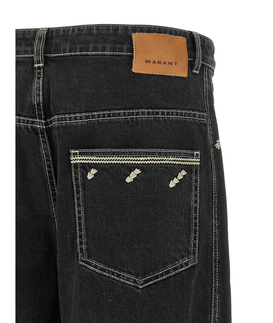 ISABEL MARANT Черные хлопковые прямые джинсы, фото 5