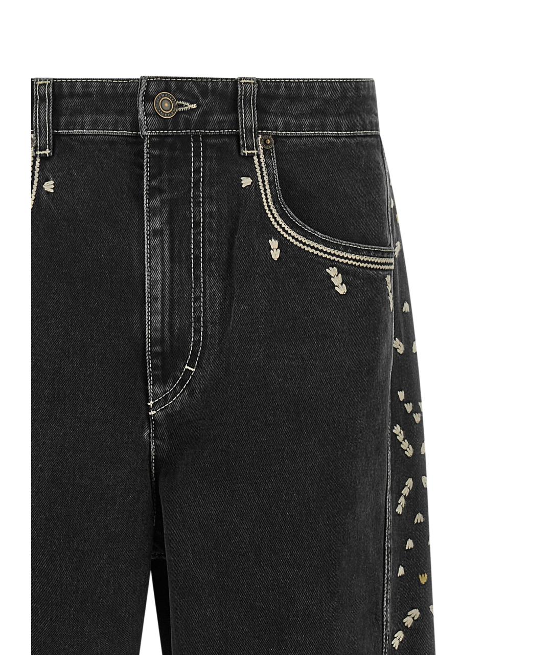 ISABEL MARANT Черные хлопковые прямые джинсы, фото 4