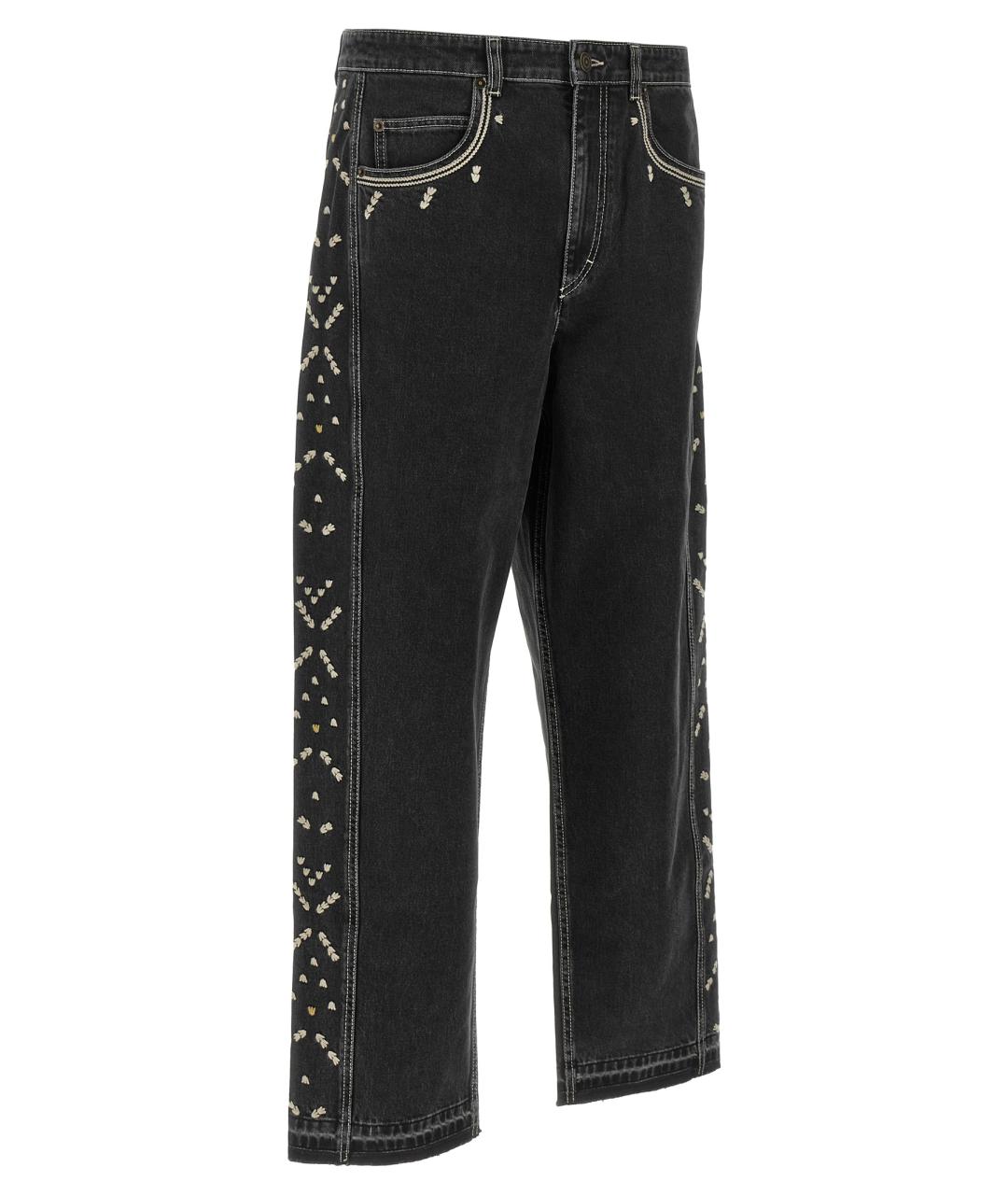 ISABEL MARANT Черные хлопковые прямые джинсы, фото 3