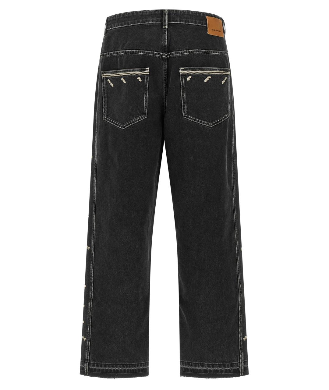 ISABEL MARANT Черные хлопковые прямые джинсы, фото 2