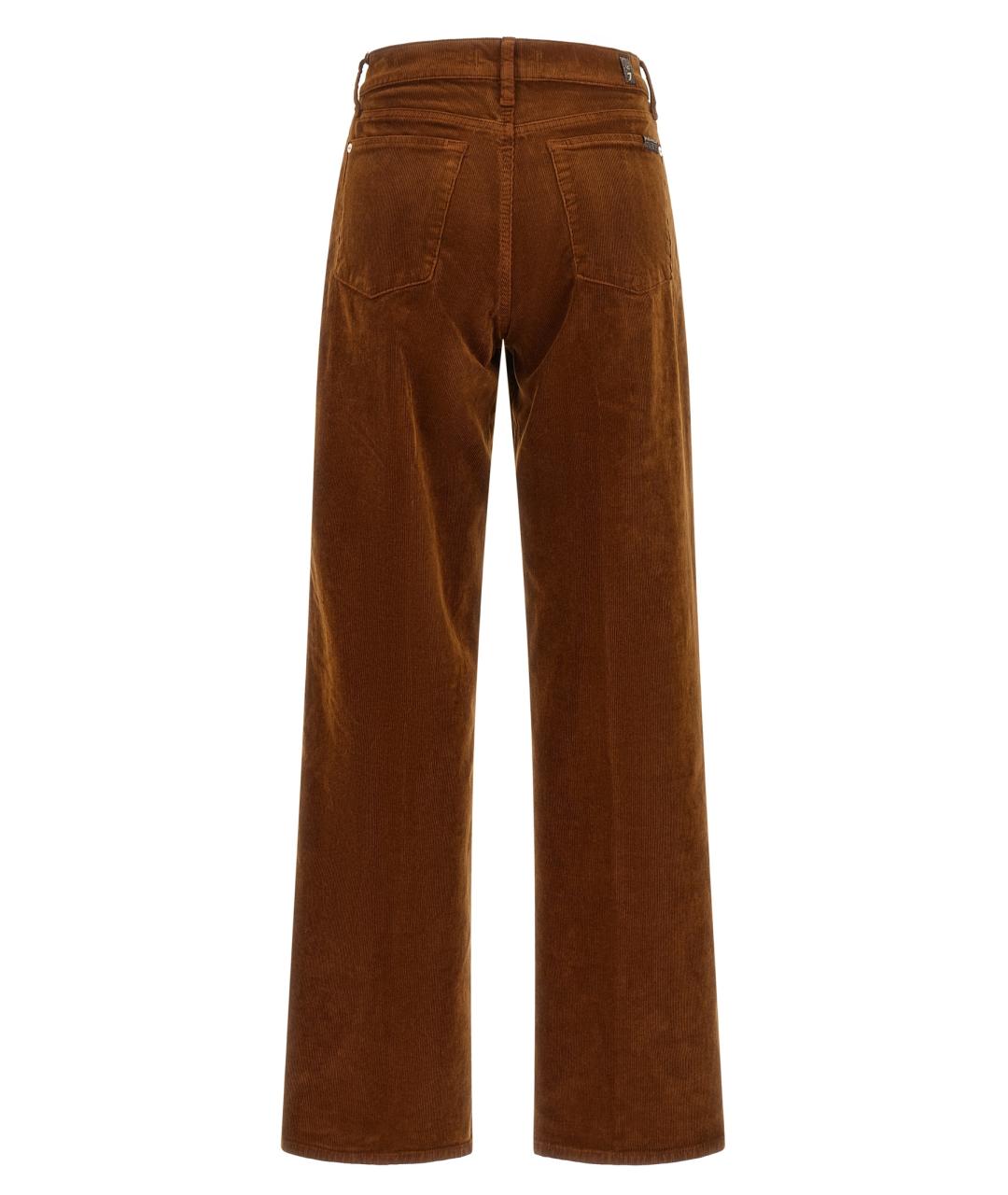 7 FOR ALL MANKIND Коричневые хлопковые прямые брюки, фото 2