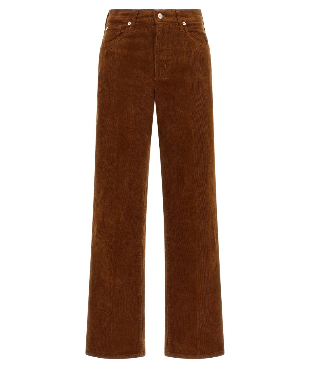 7 FOR ALL MANKIND Коричневые хлопковые прямые брюки, фото 1