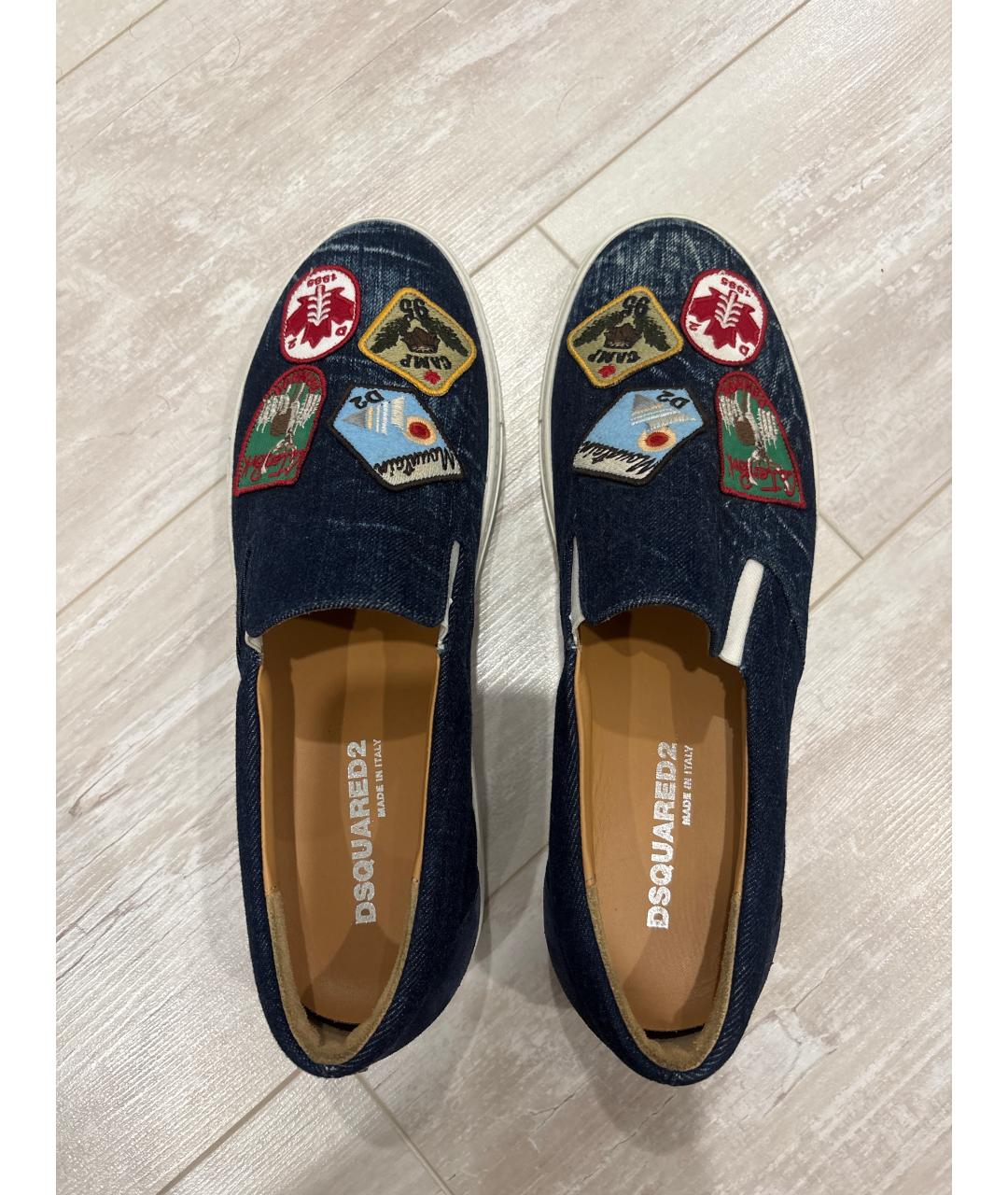 DSQUARED2 Синие низкие кроссовки / кеды, фото 3