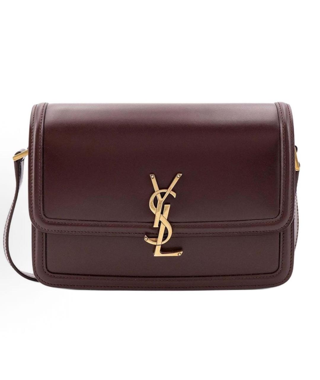 SAINT LAURENT Коричневая кожаная сумка через плечо, фото 5