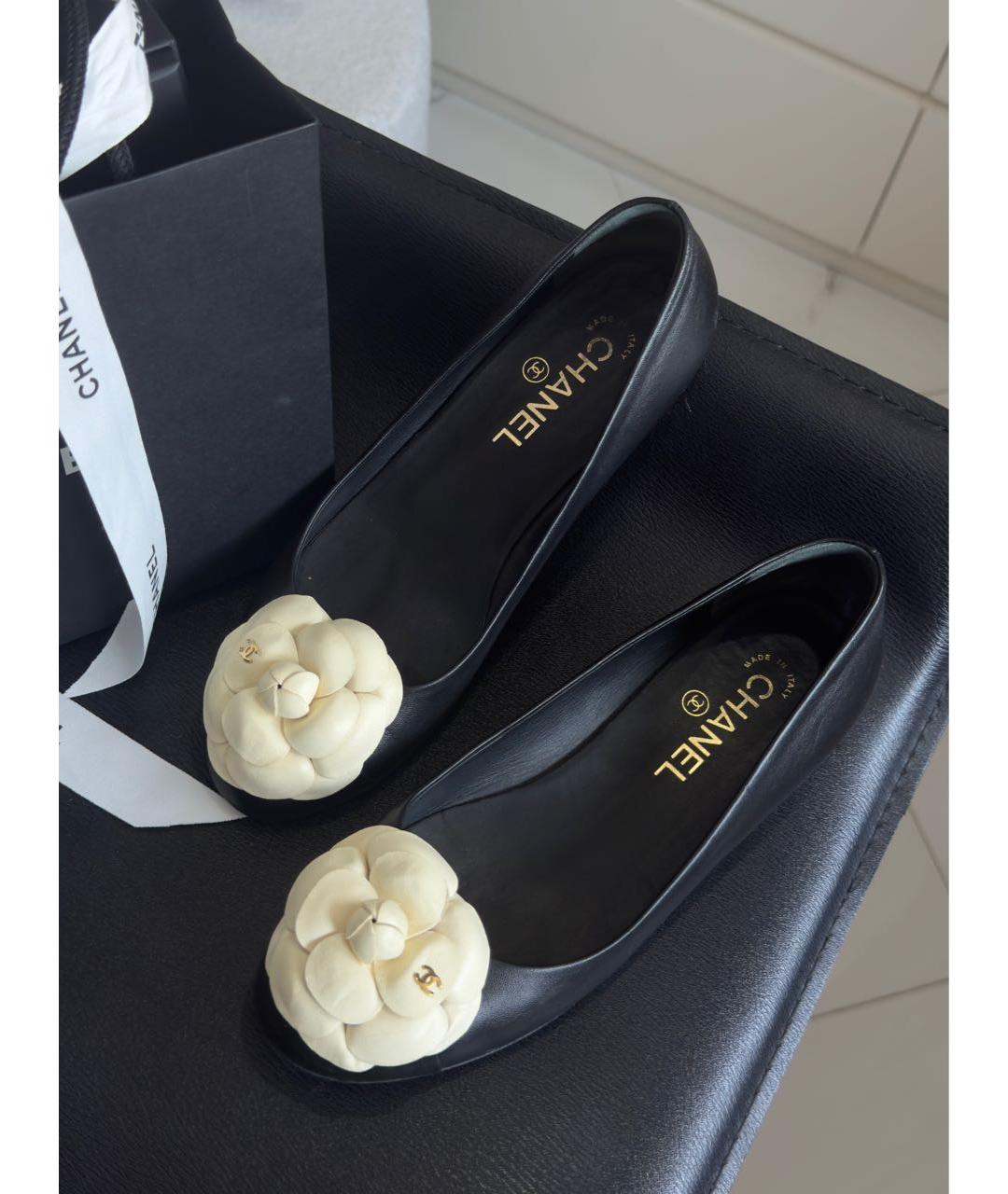 CHANEL Черные кожаные туфли, фото 2