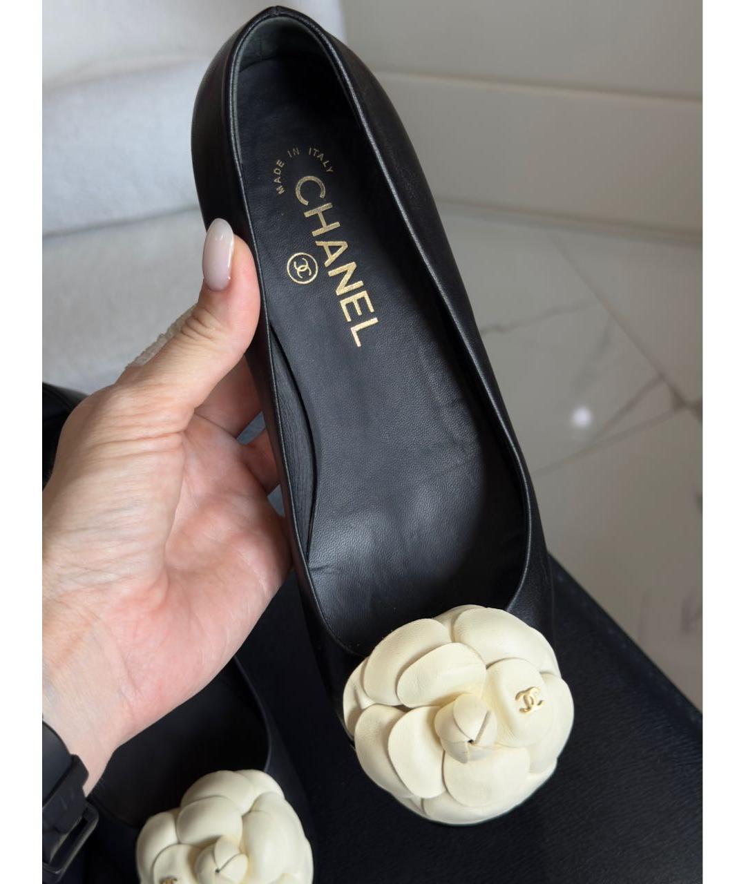 CHANEL Черные кожаные туфли, фото 5