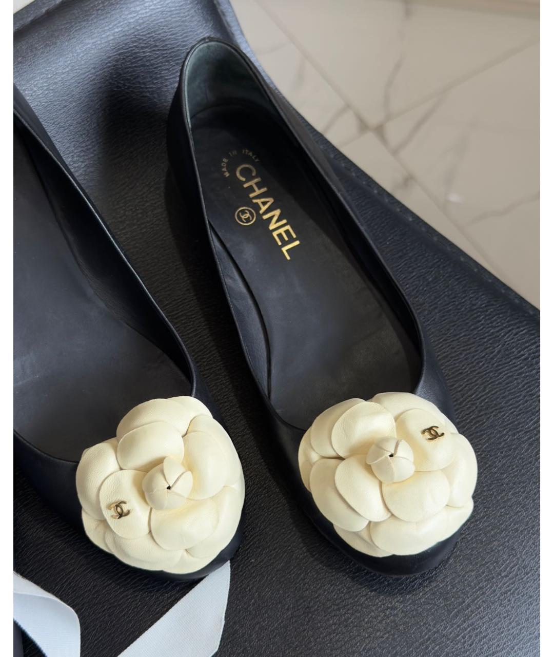CHANEL Черные кожаные туфли, фото 3