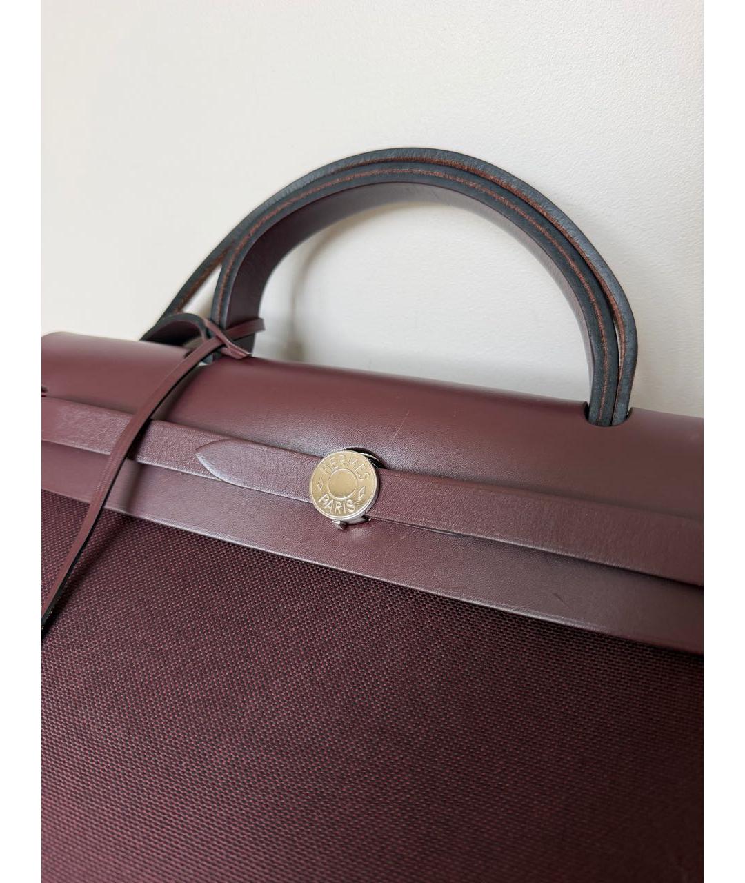 HERMES Бордовая кожаная сумка через плечо, фото 5
