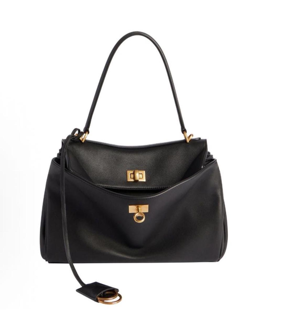 BALENCIAGA Черная кожаная сумка тоут, фото 5