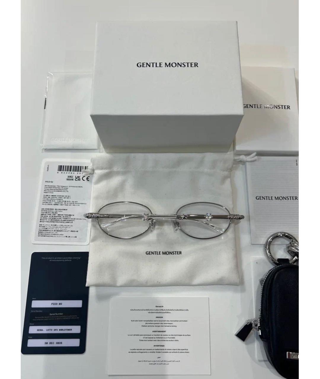 GENTLE MONSTER Серебряные металлические солнцезащитные очки, фото 6