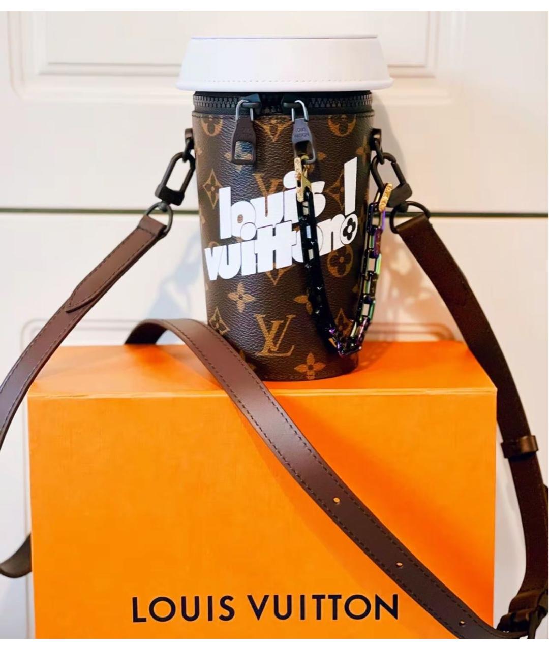 LOUIS VUITTON Коричневая кожаная сумка на плечо, фото 4