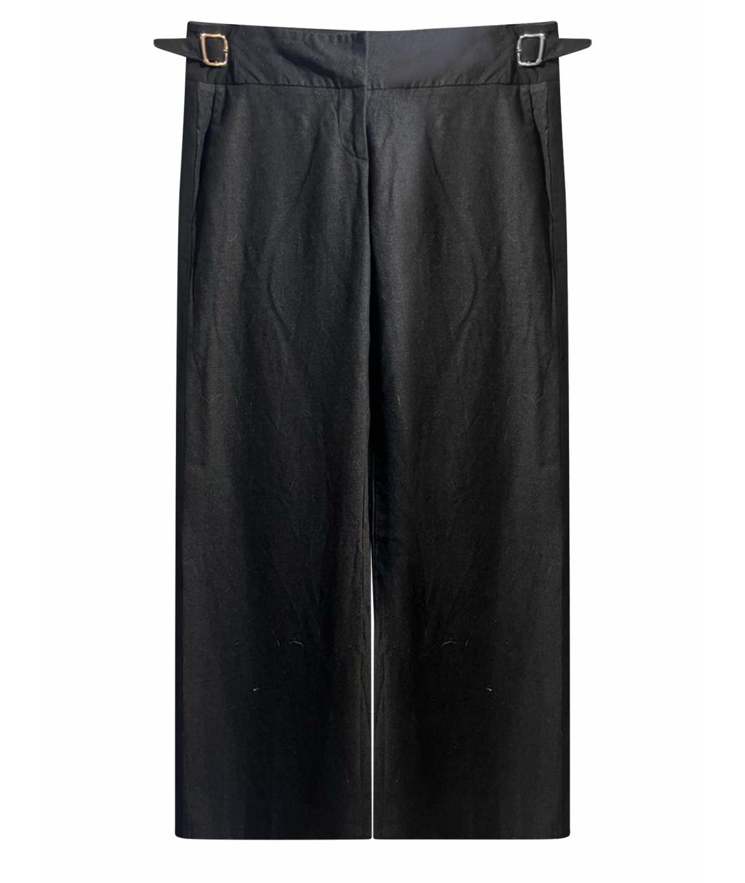 MAX MARA Серые шерстяные брюки широкие, фото 1