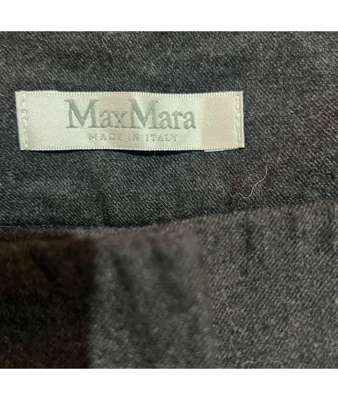 MAX MARA Серые шерстяные брюки широкие, фото 4