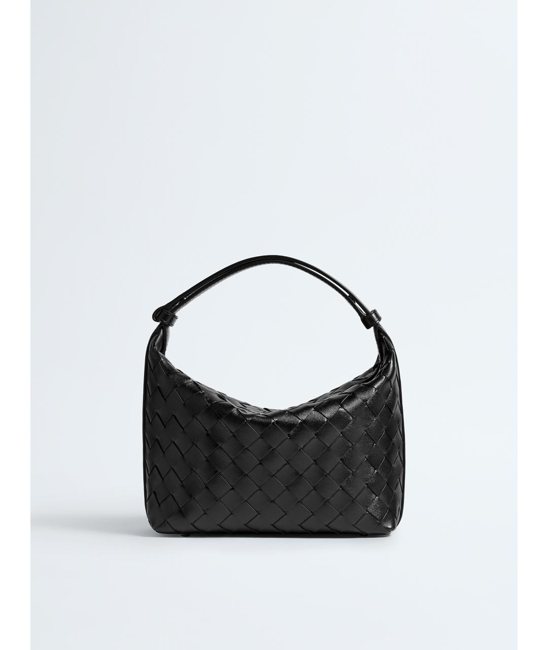 BOTTEGA VENETA Черная кожаная сумка через плечо, фото 6