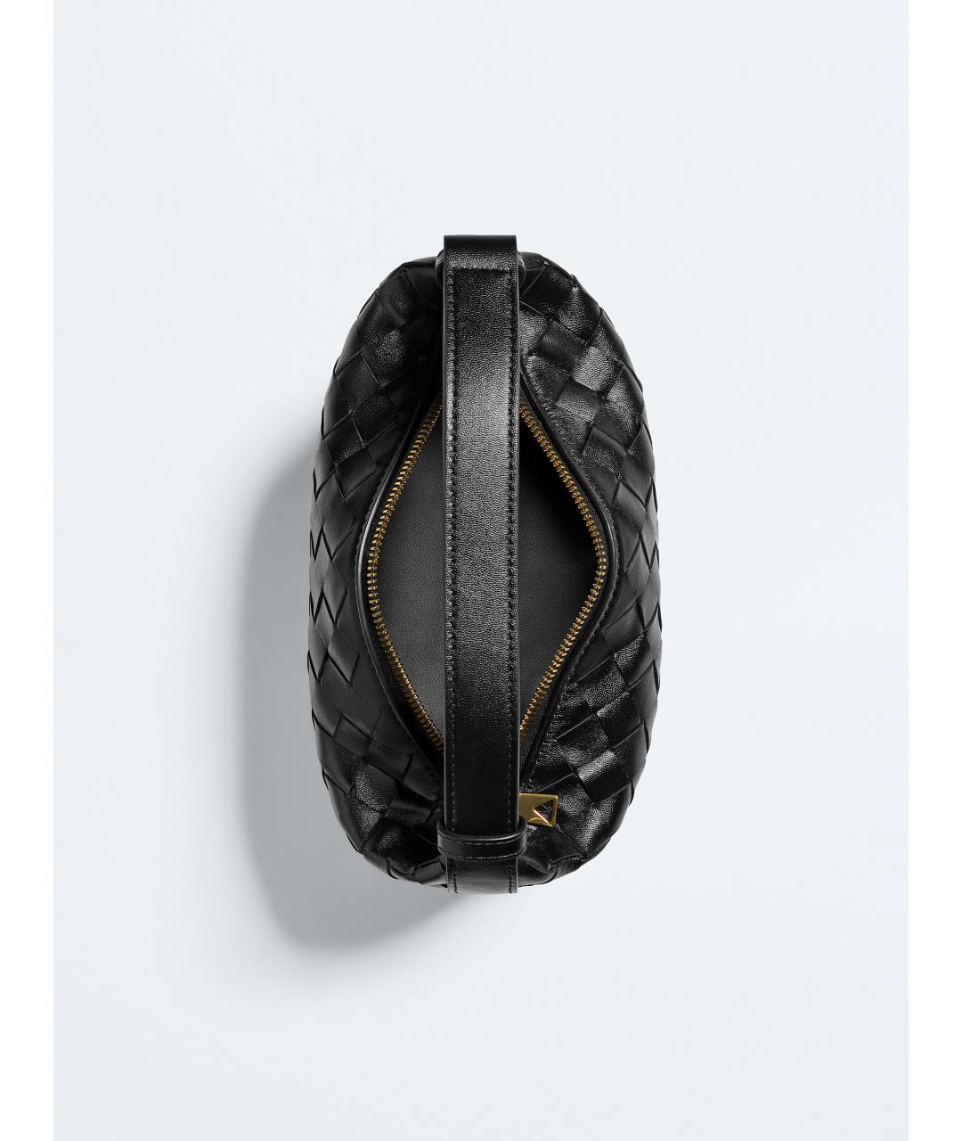 BOTTEGA VENETA Черная кожаная сумка через плечо, фото 3