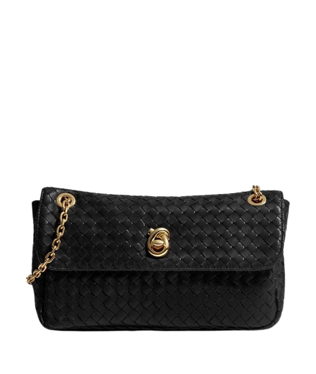BOTTEGA VENETA Черная кожаная сумка через плечо, фото 1