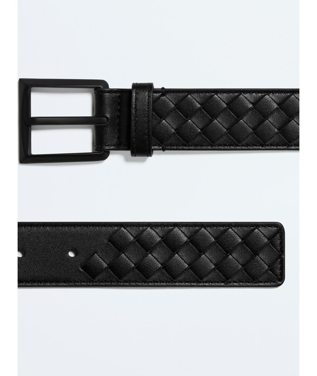 BOTTEGA VENETA Черный кожаный ремень, фото 4