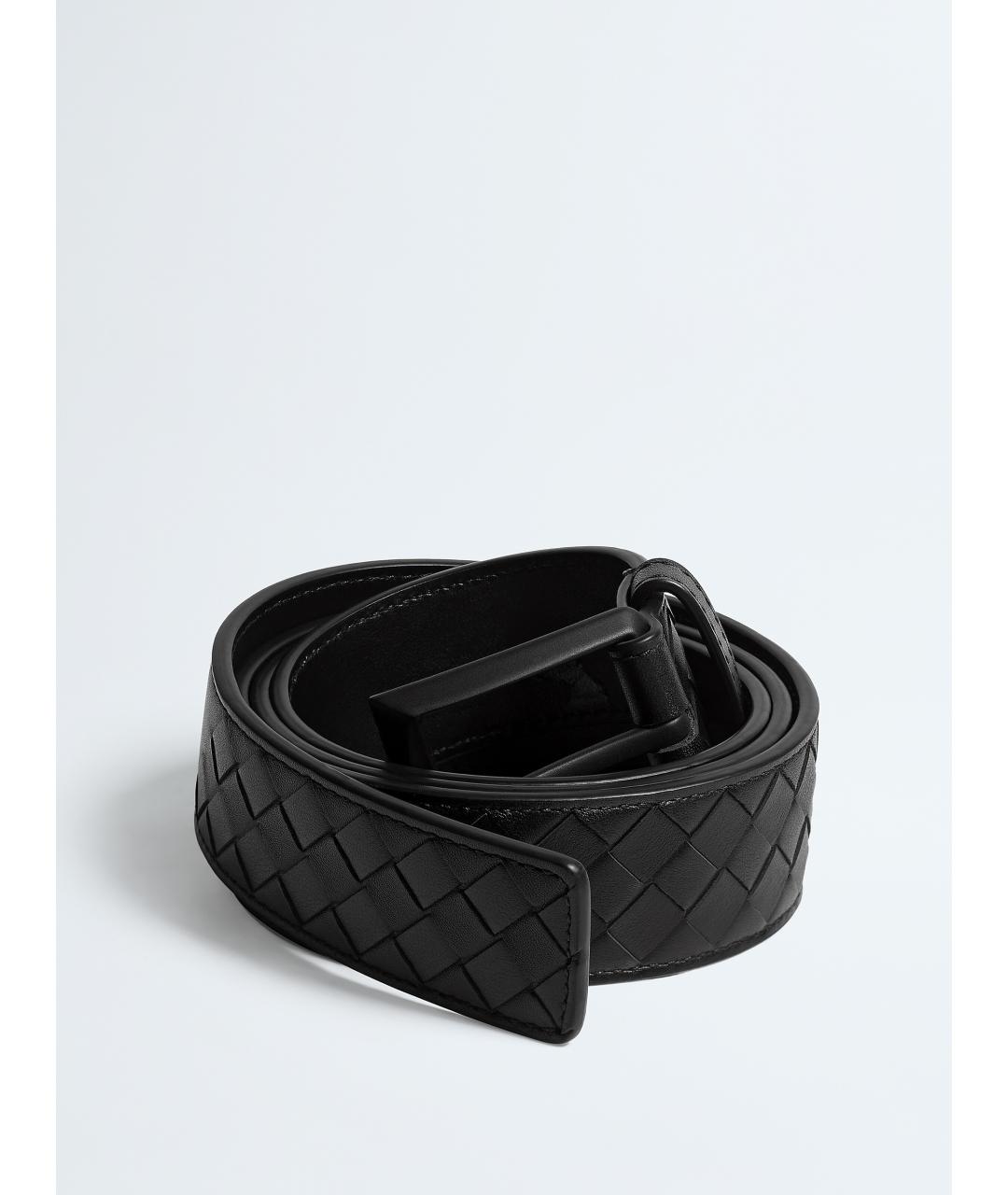 BOTTEGA VENETA Черный кожаный ремень, фото 3