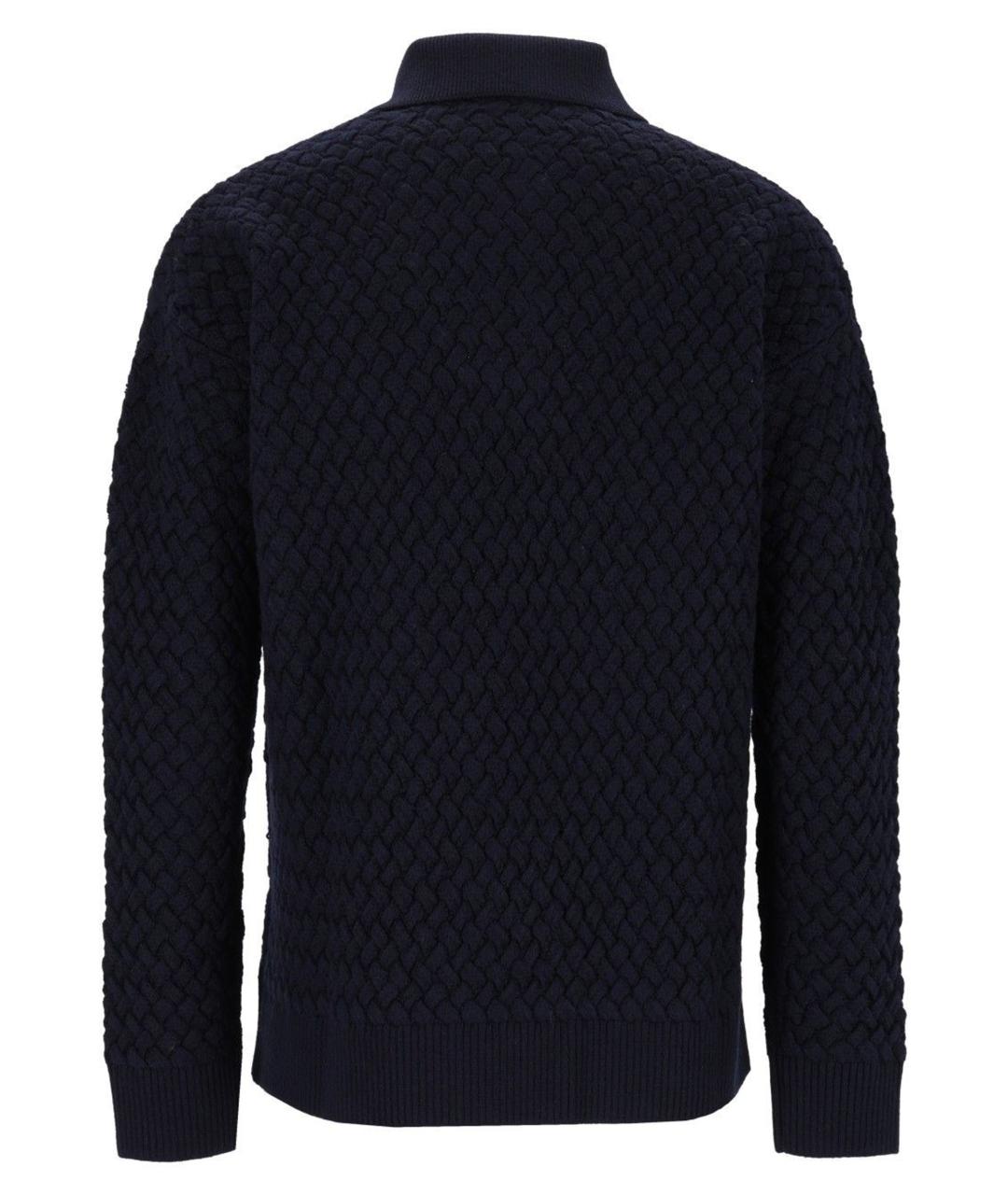 BOTTEGA VENETA Темно-синий шерстяной джемпер / свитер, фото 2