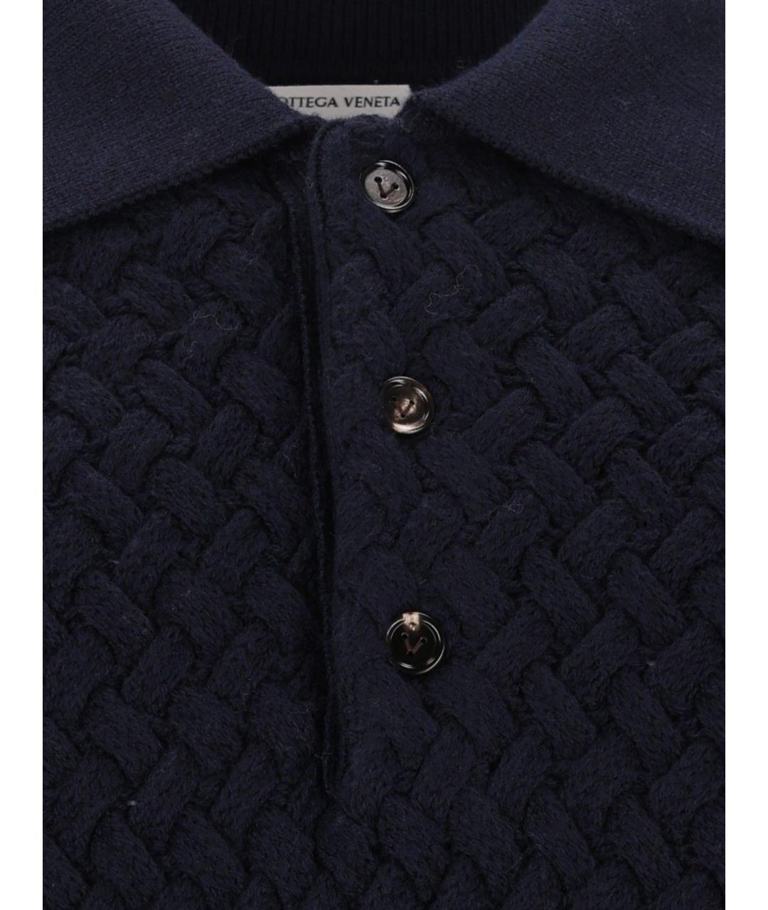 BOTTEGA VENETA Темно-синий шерстяной джемпер / свитер, фото 3