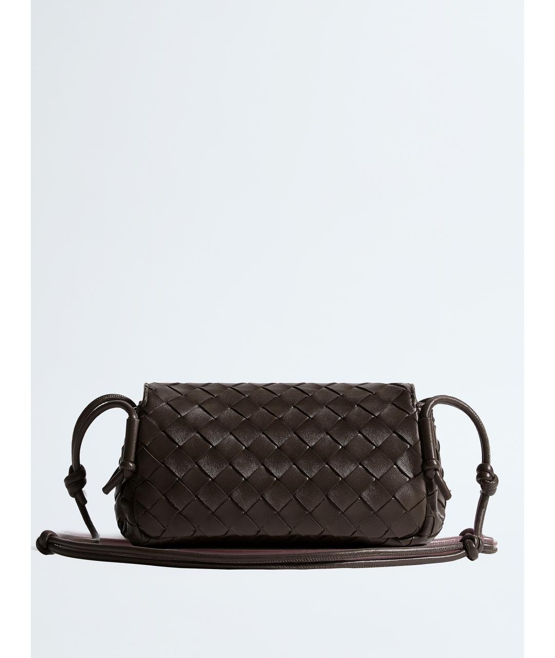 BOTTEGA VENETA Коричневая кожаная сумка через плечо, фото 5