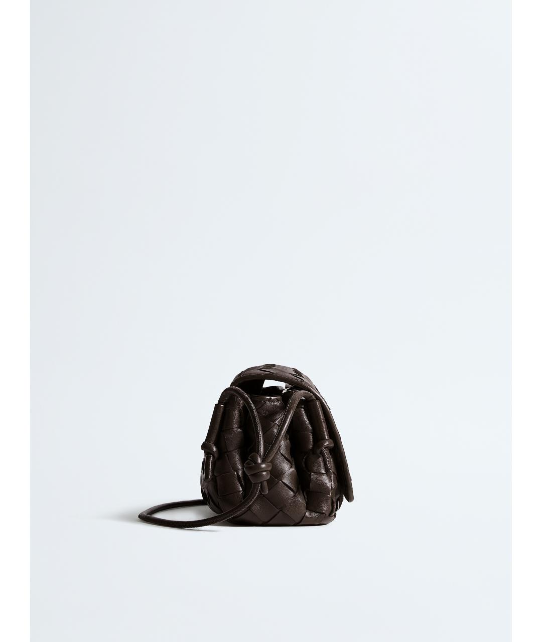 BOTTEGA VENETA Коричневая кожаная сумка через плечо, фото 4