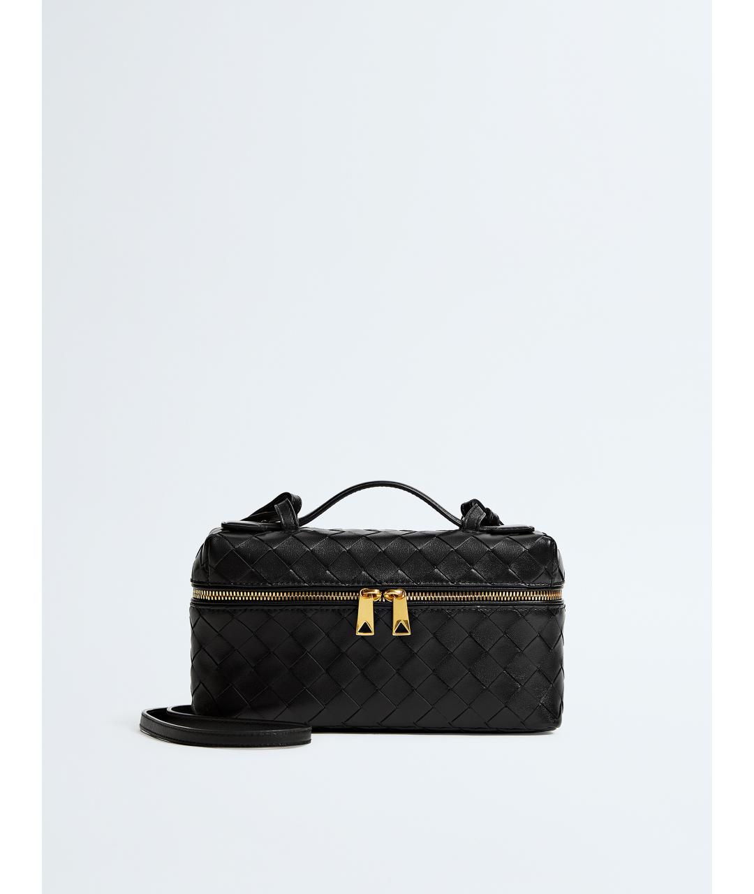 BOTTEGA VENETA Черная кожаная сумка через плечо, фото 8
