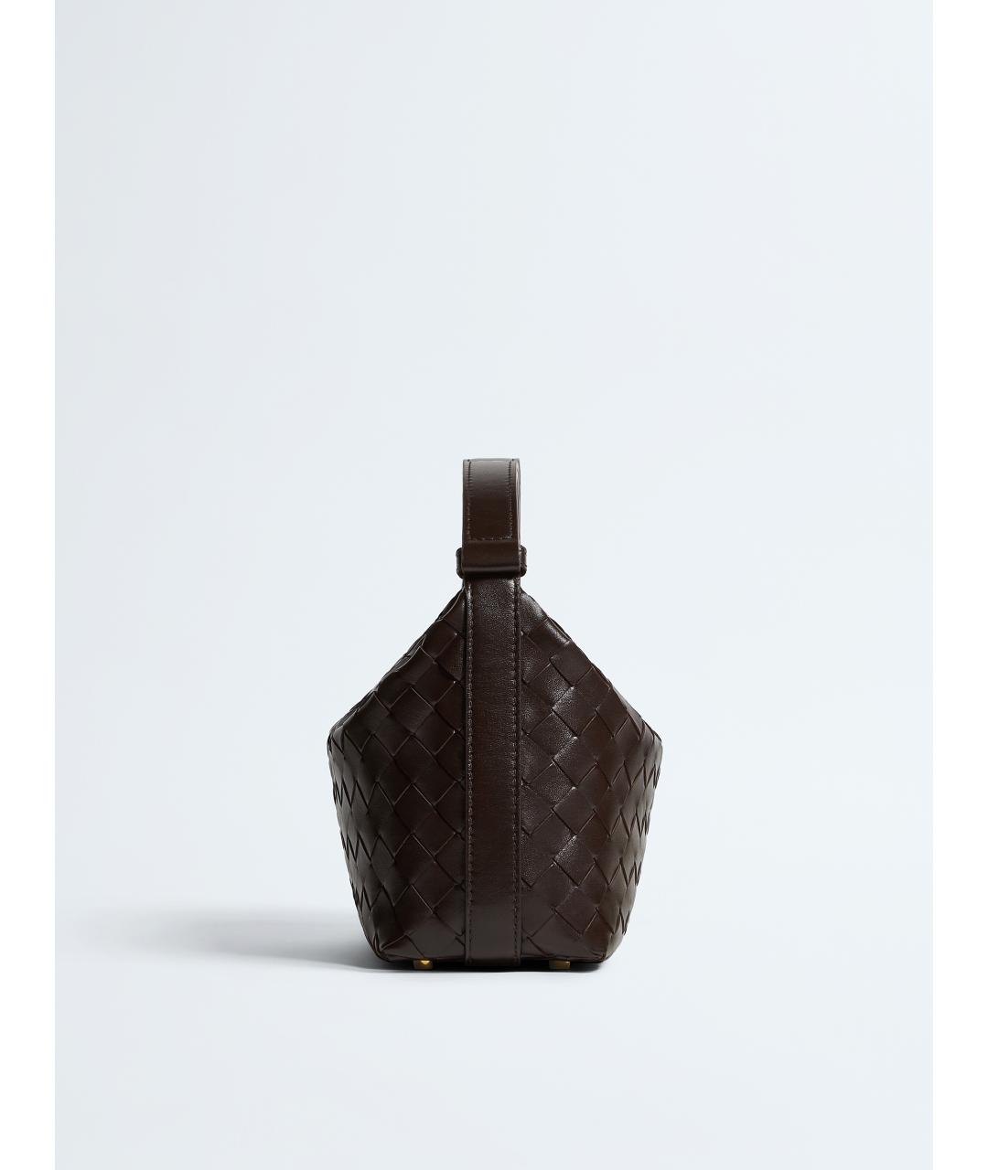 BOTTEGA VENETA Коричневая кожаная сумка через плечо, фото 4
