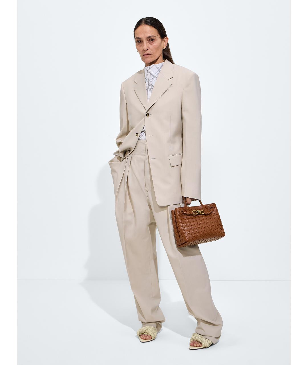 BOTTEGA VENETA Коричневая кожаная сумка тоут, фото 8