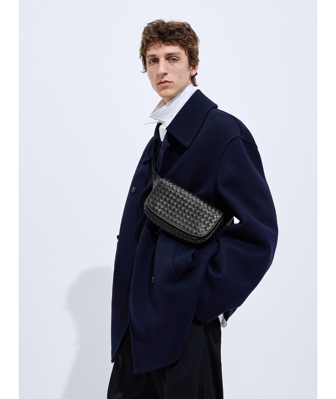 BOTTEGA VENETA Черная кожаная сумка на плечо, фото 2