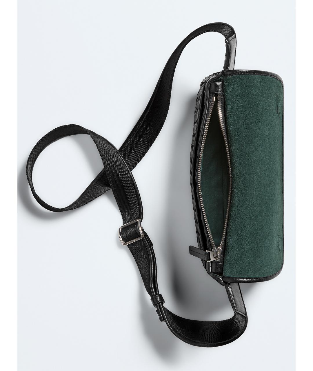 BOTTEGA VENETA Черная кожаная сумка на плечо, фото 4