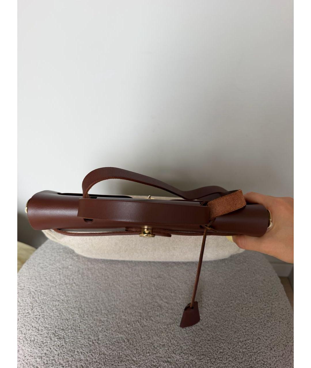 HERMES Бордовая кожаная сумка через плечо, фото 5