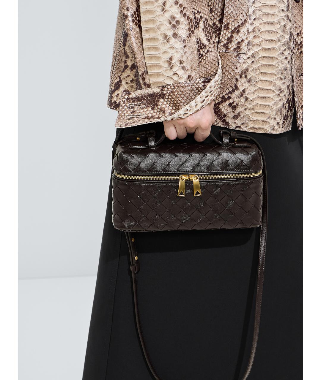 BOTTEGA VENETA Коричневая кожаная сумка через плечо, фото 6