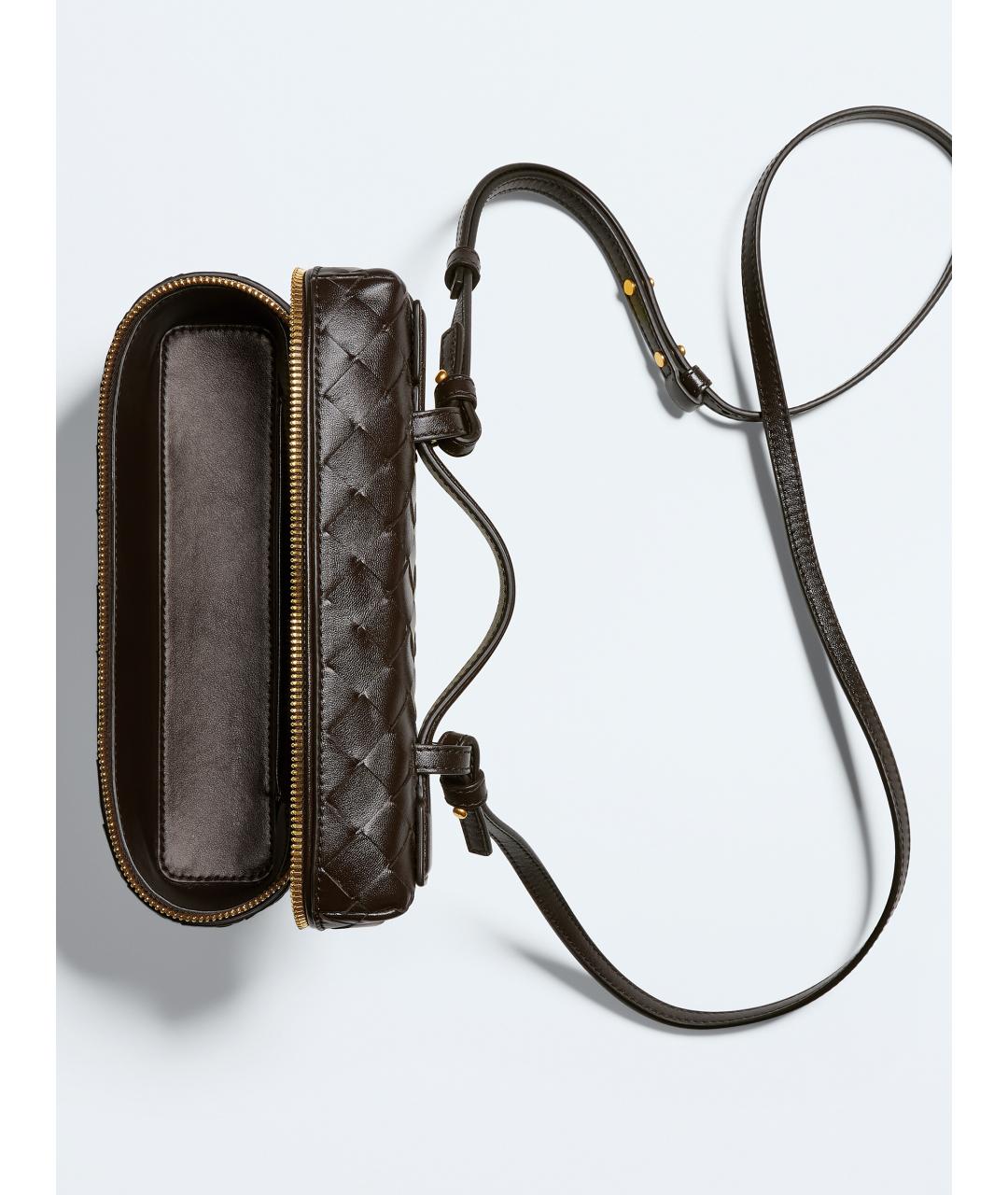BOTTEGA VENETA Коричневая кожаная сумка через плечо, фото 3