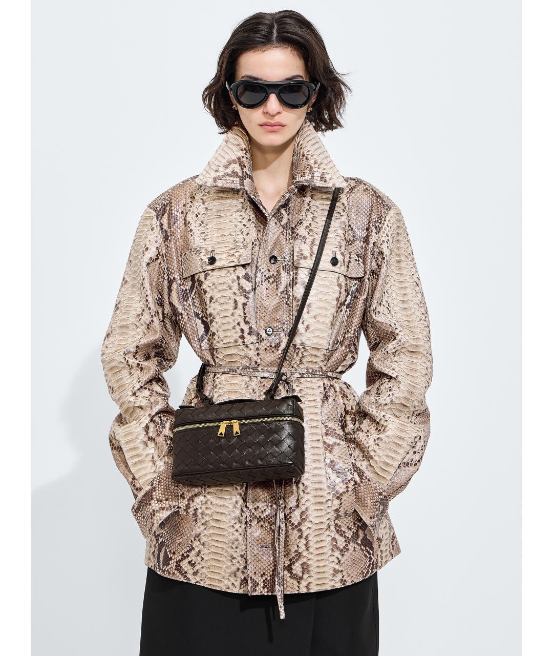 BOTTEGA VENETA Коричневая кожаная сумка через плечо, фото 2