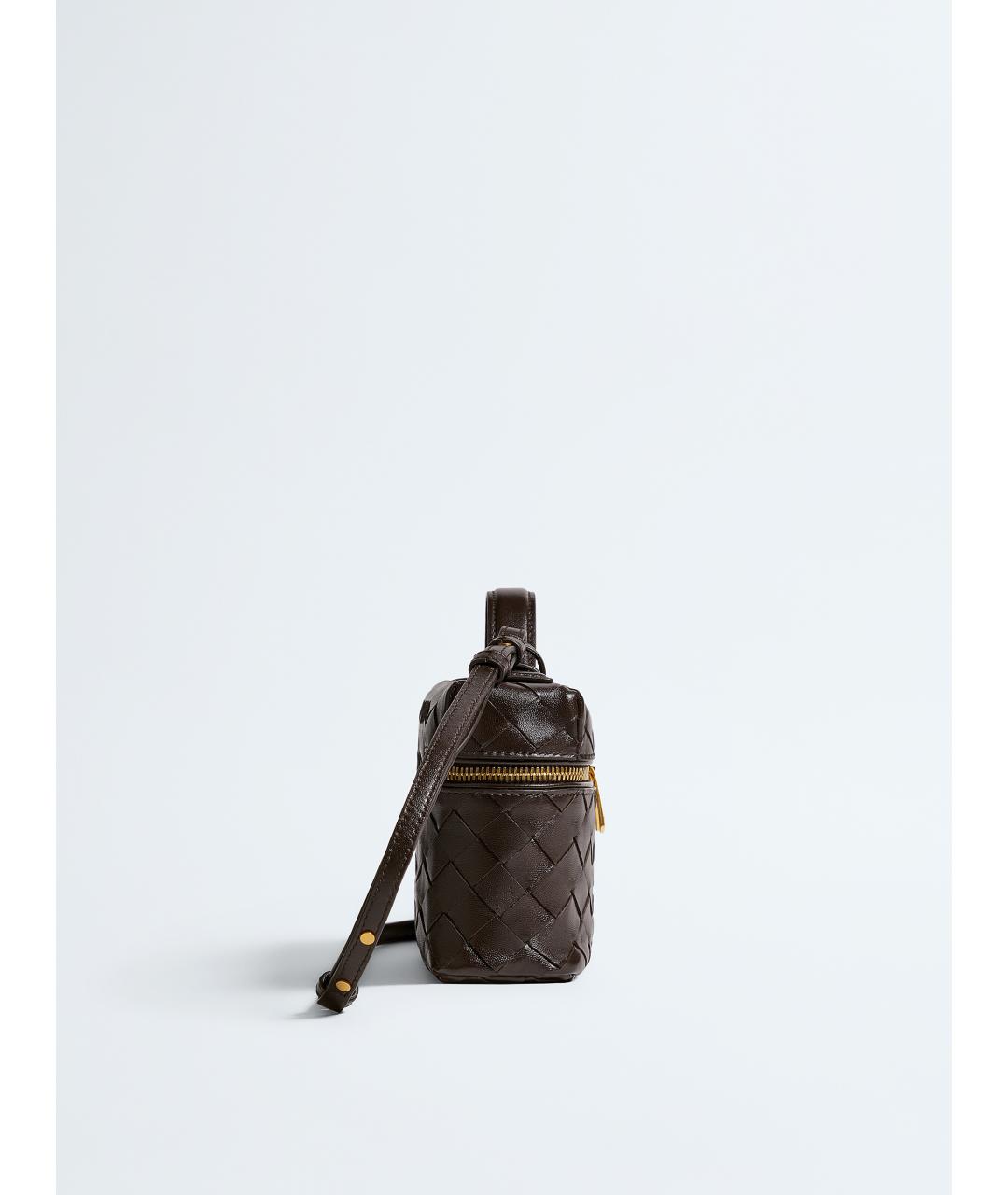 BOTTEGA VENETA Коричневая кожаная сумка через плечо, фото 4