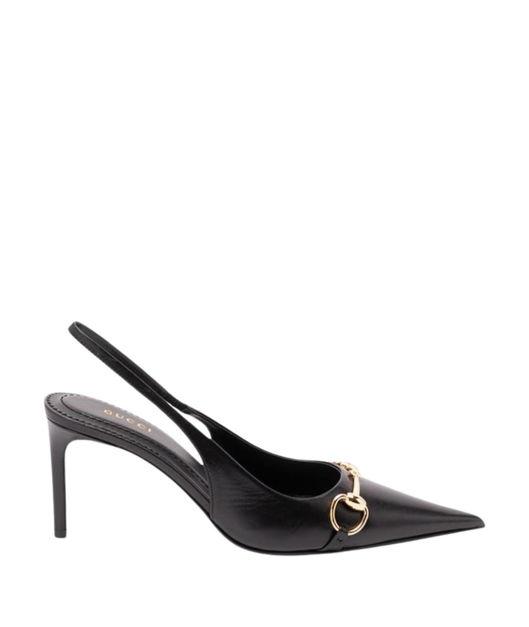 GUCCI Черные кожаные туфли, фото 1