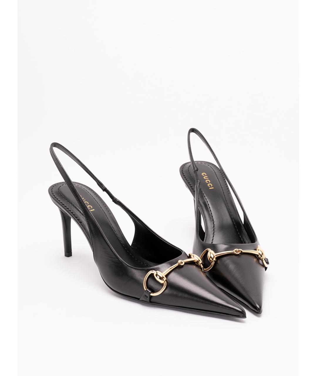 GUCCI Черные кожаные туфли, фото 5