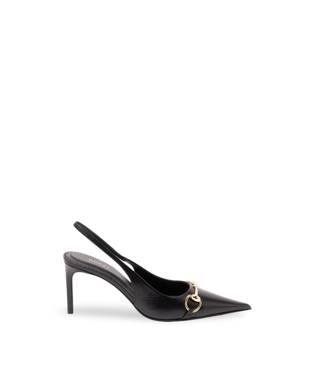 GUCCI Черные кожаные туфли, фото 6