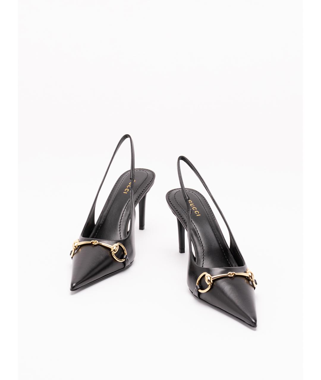 GUCCI Черные кожаные туфли, фото 2