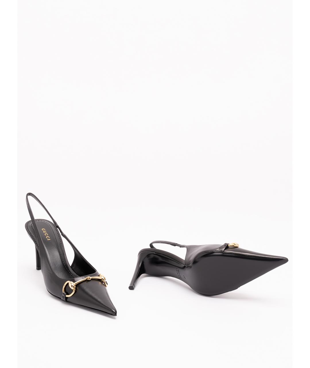 GUCCI Черные кожаные туфли, фото 4