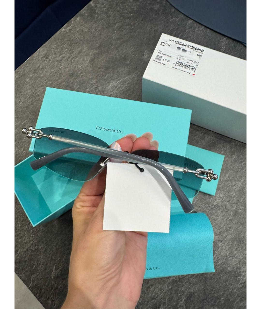 TIFFANY&CO Темно-синие пластиковые солнцезащитные очки, фото 3