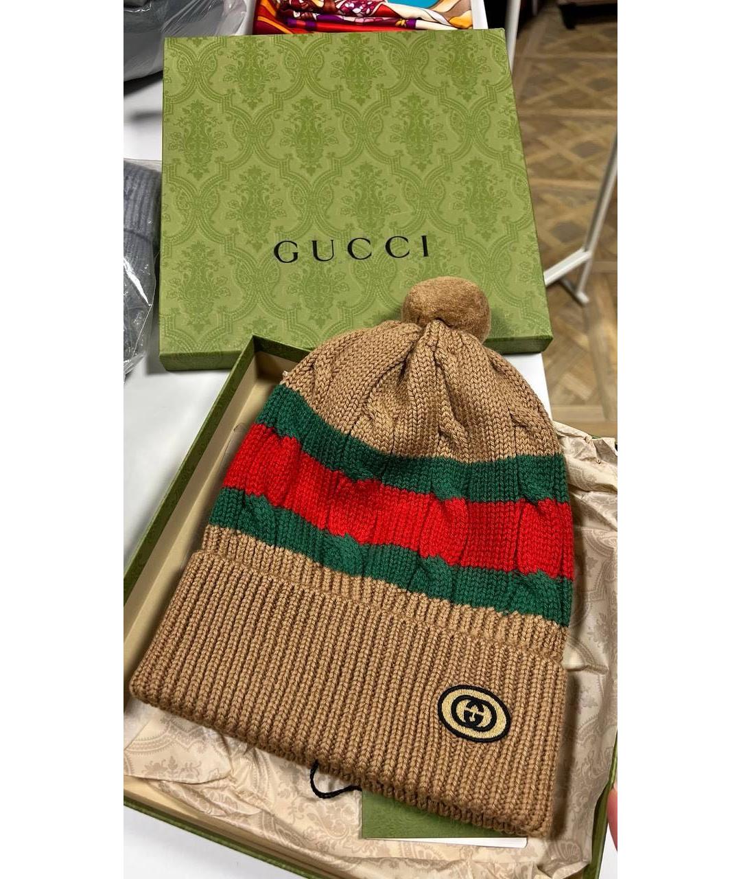 GUCCI Коричневая шапка, фото 7
