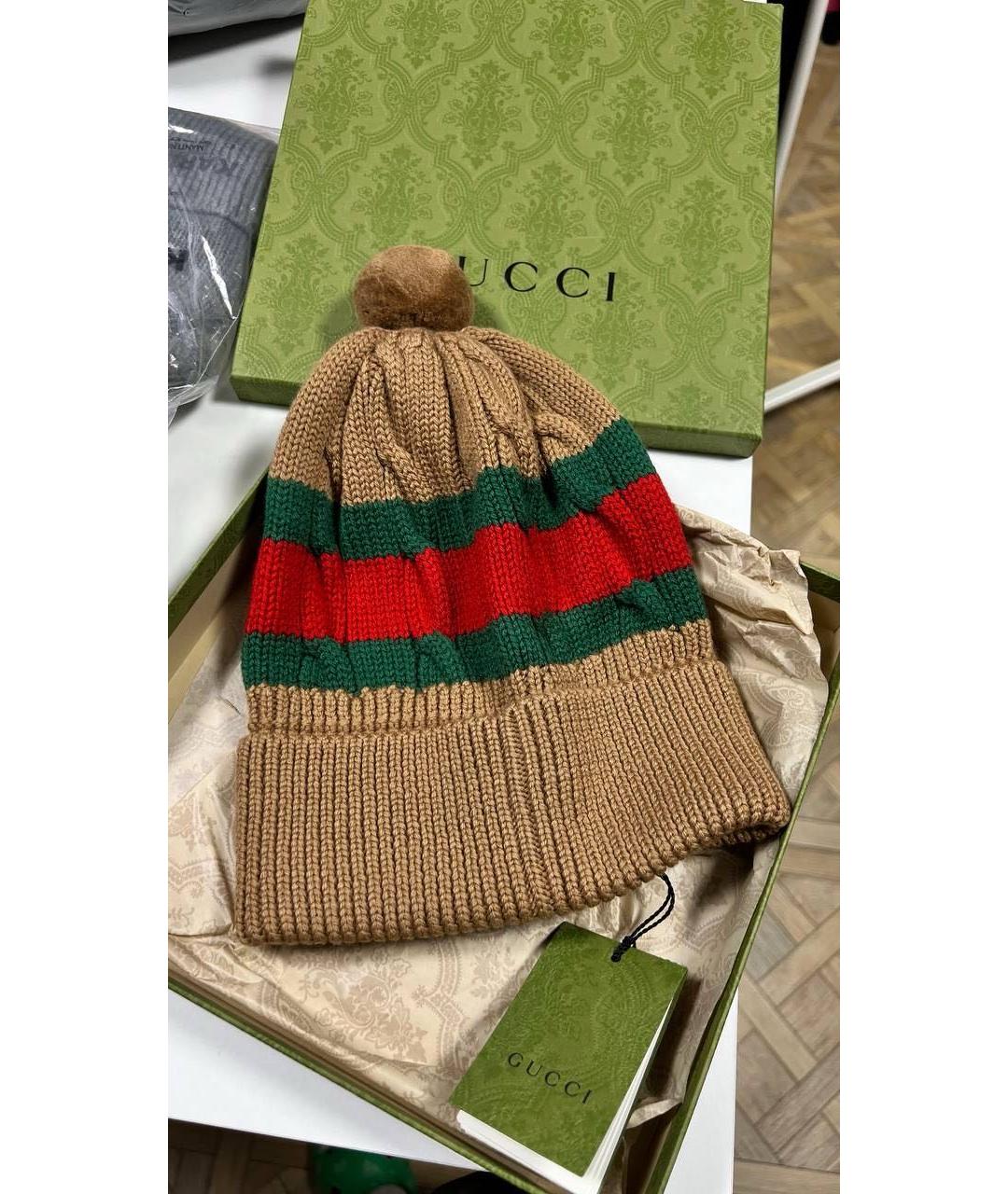 GUCCI Коричневая шапка, фото 2