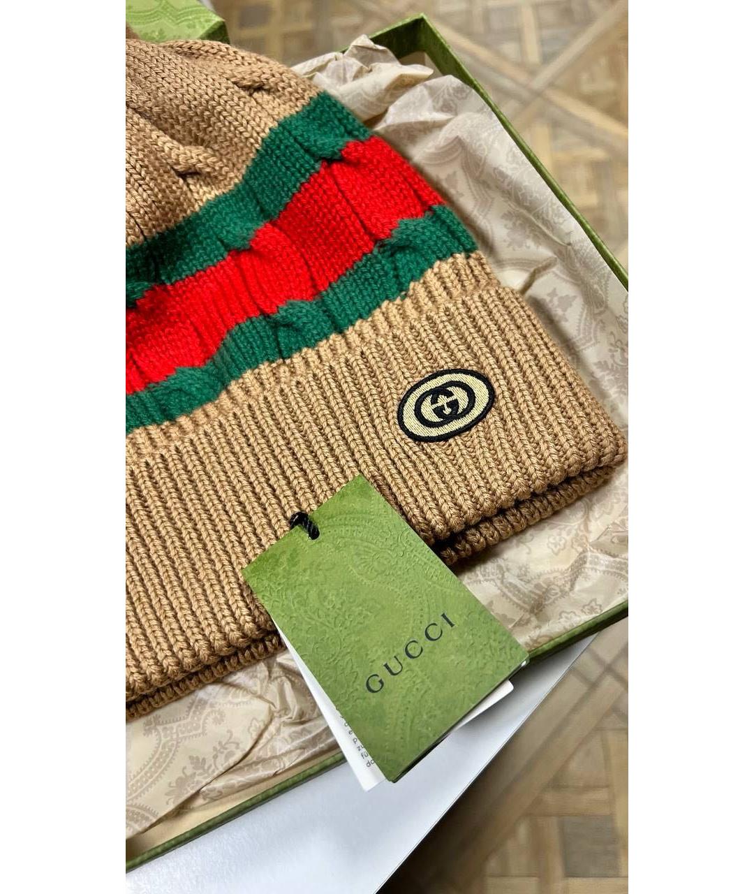 GUCCI Коричневая шапка, фото 3