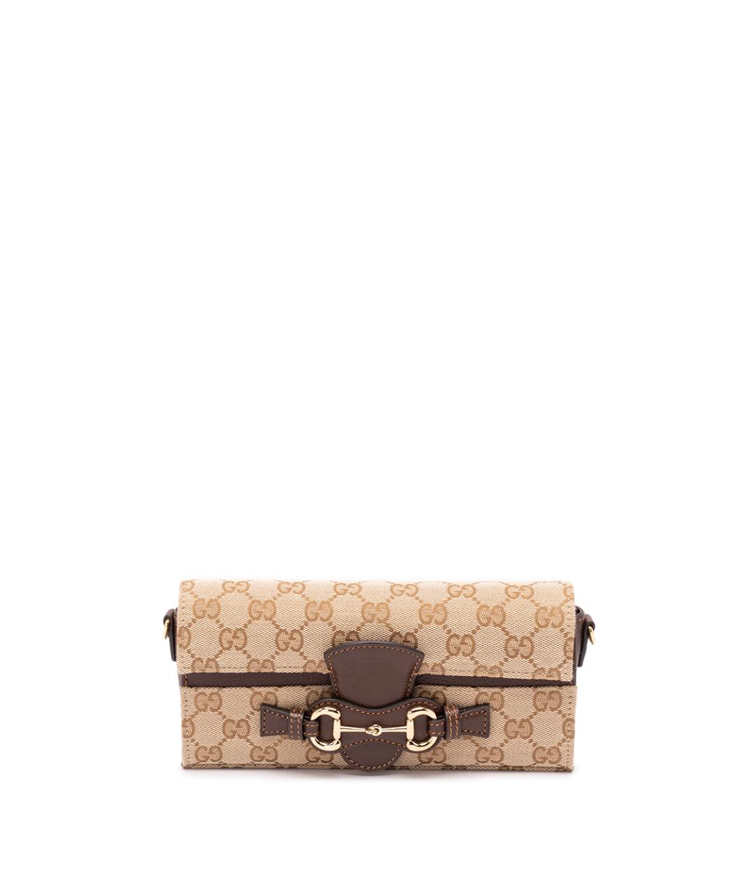 GUCCI Бежевая сумка через плечо из канвы, фото 7