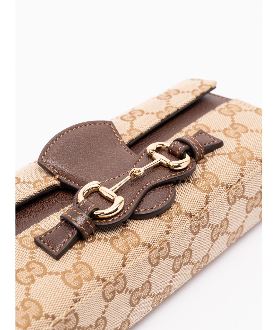 GUCCI Бежевая сумка через плечо из канвы, фото 5