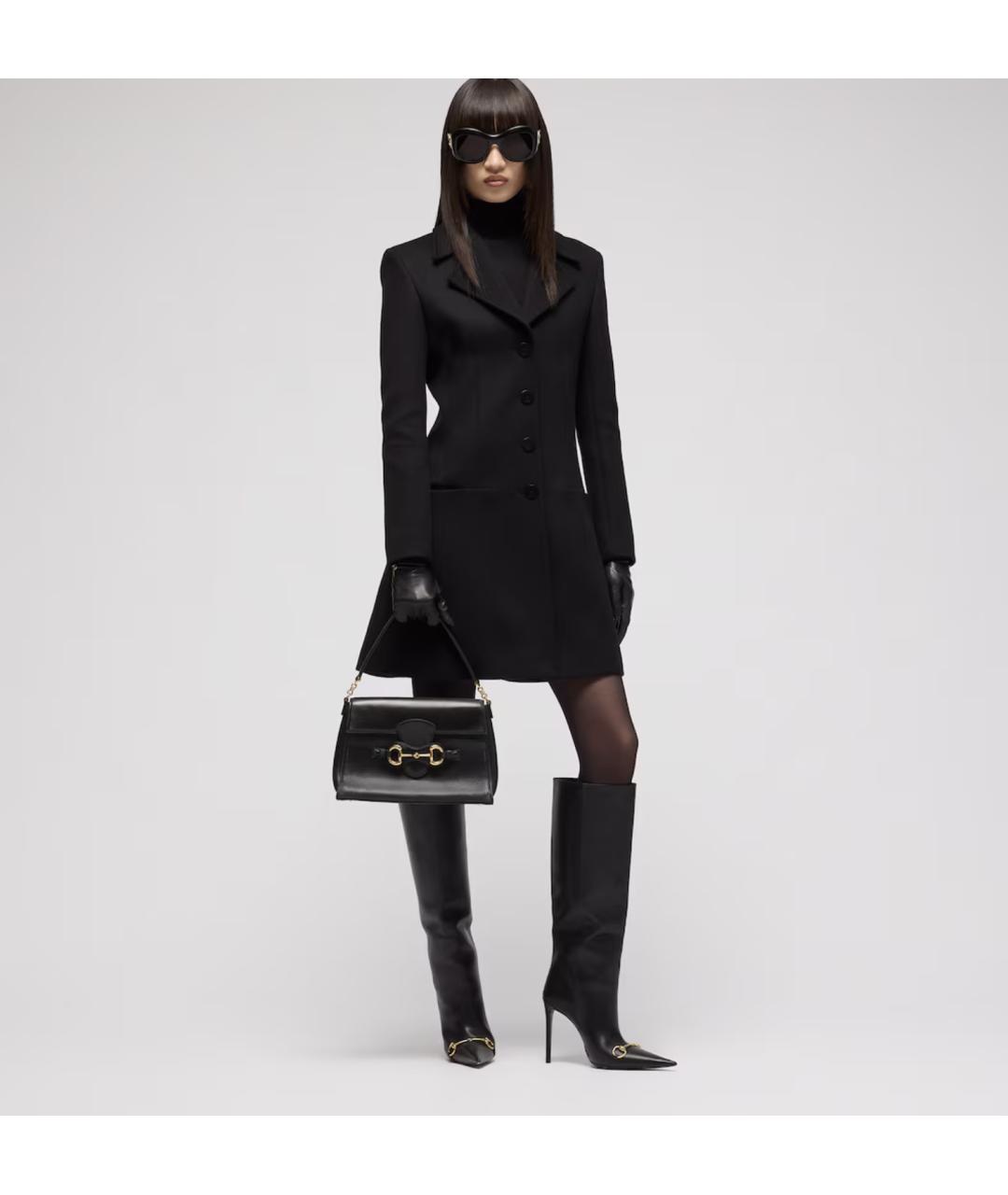 GUCCI Черная кожаная сумка через плечо, фото 6