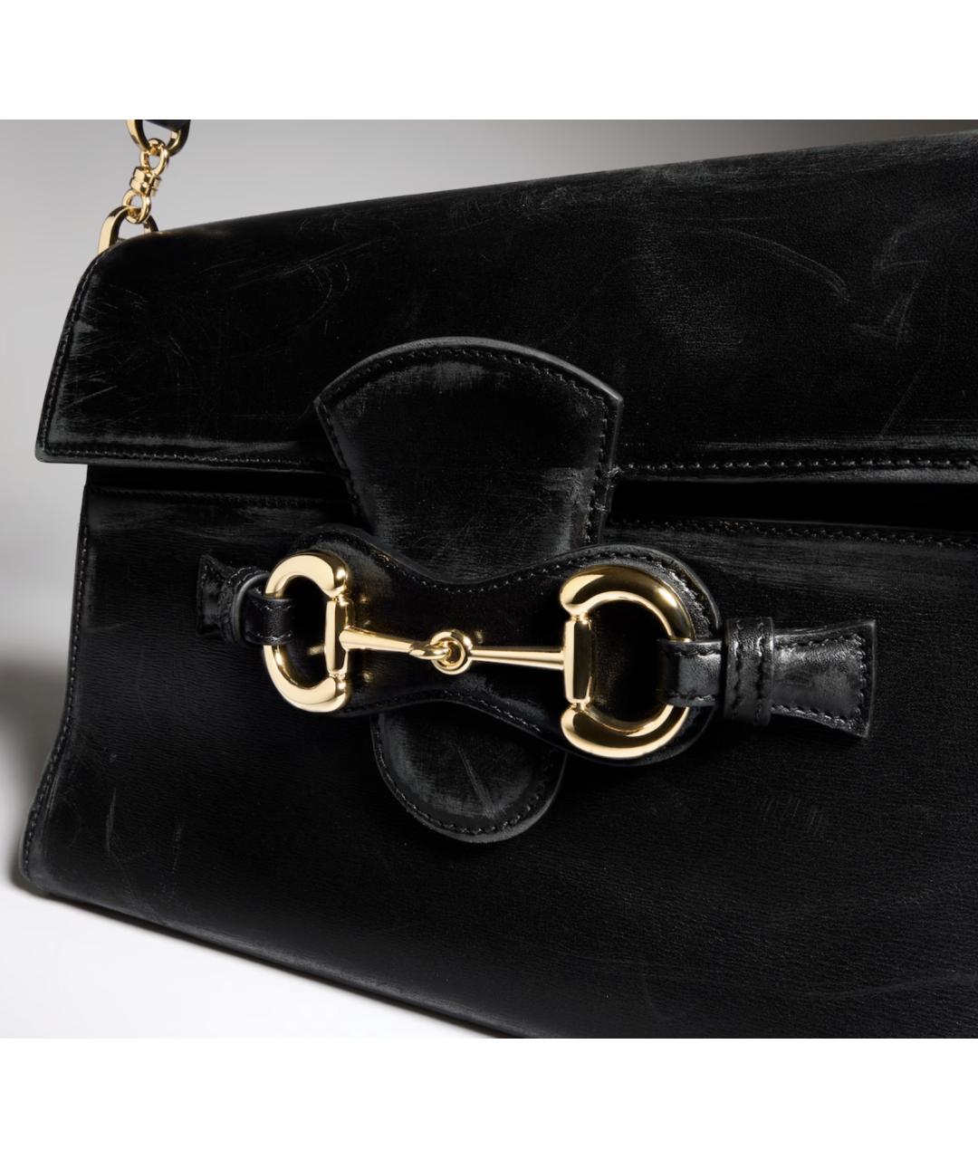 GUCCI Черная кожаная сумка через плечо, фото 3