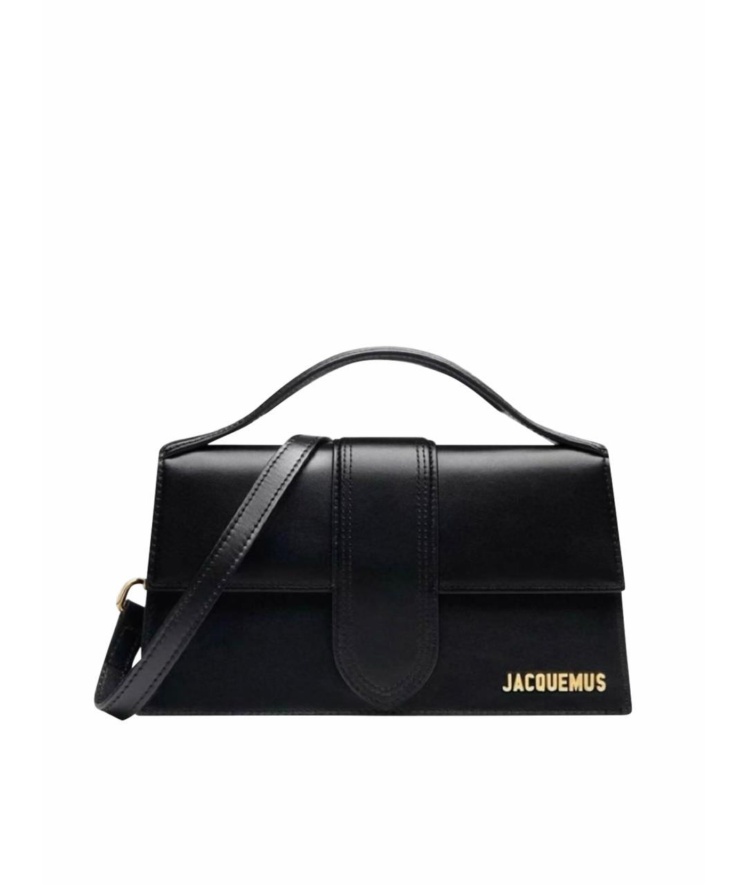 JACQUEMUS Черная кожаная сумка через плечо, фото 1